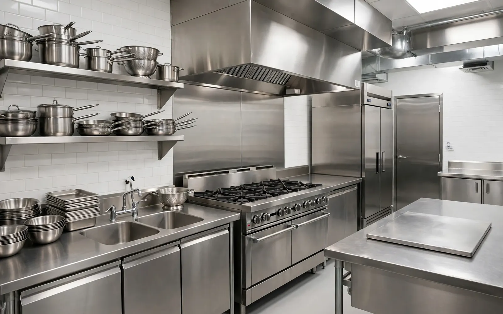 Clean commercial kitchen in Lakeland Florida ready for scheduled pest service