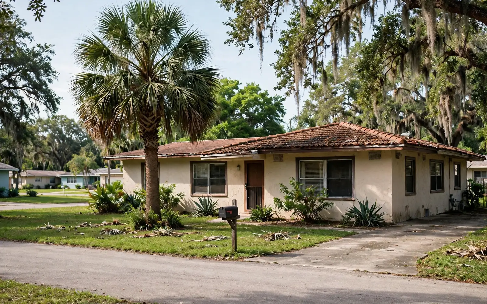 Ranch-style home with fruit trees on a quiet street in Highland City, Florida